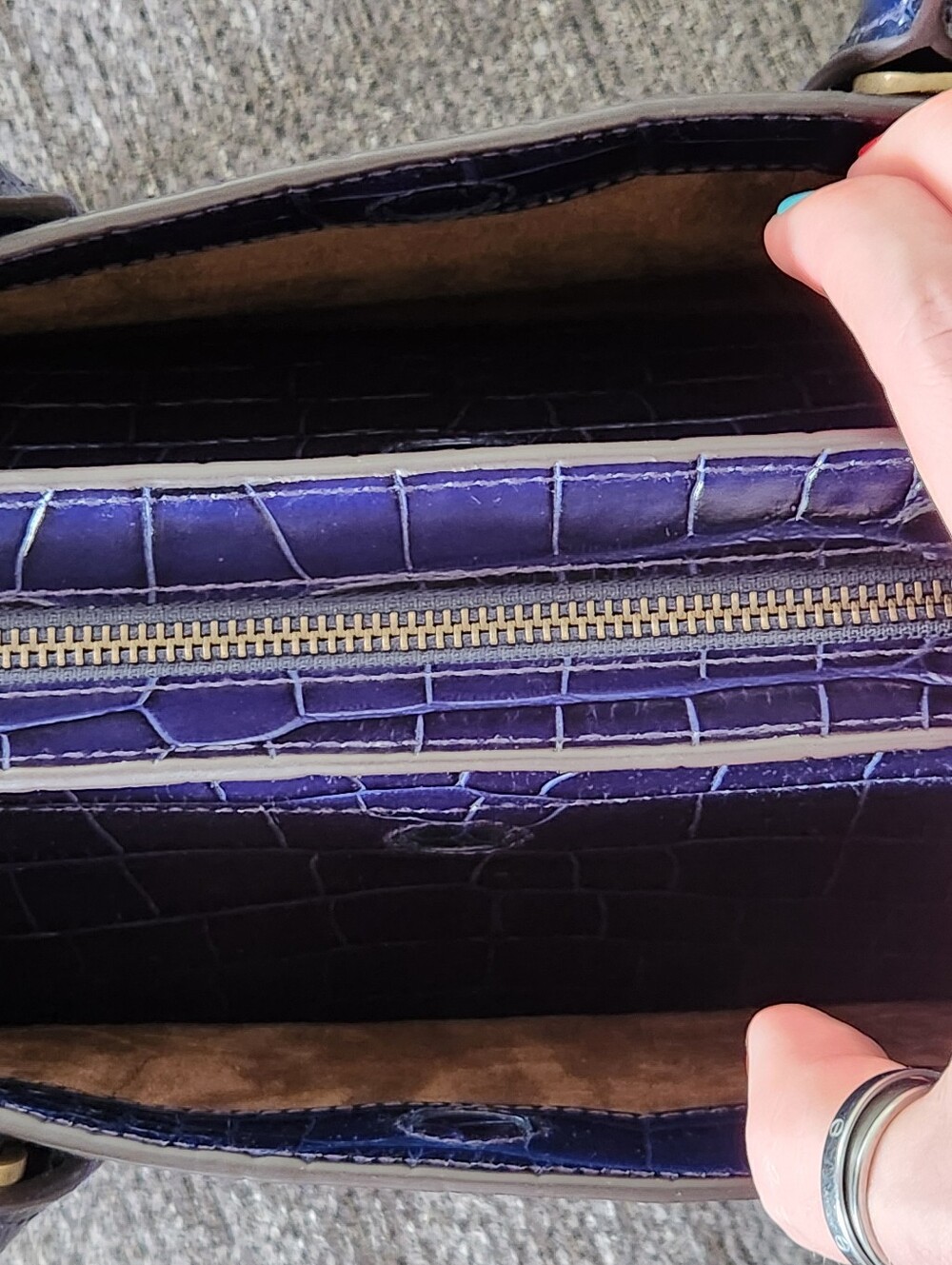 💙VERY HTF Polo Ralph Lauren💙 - Royal Blue Large Sloane Satchel Bag - Picture 13 of 16